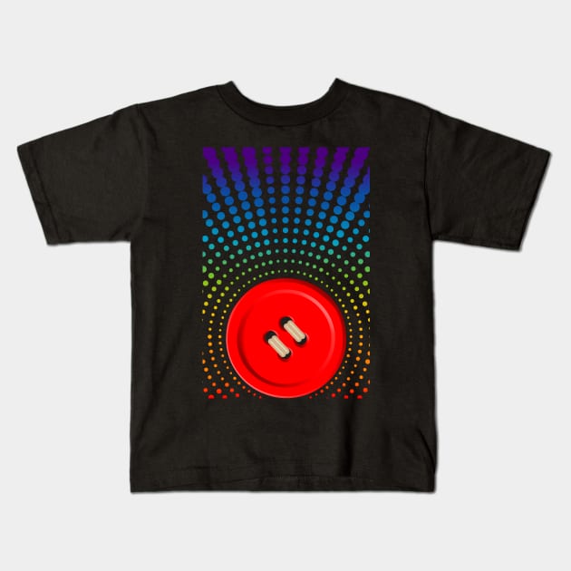 Radiation Button Kids T-Shirt by Spazashop Designs